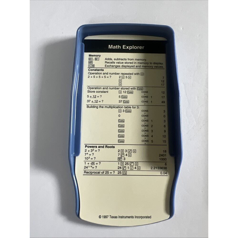 Texas Instruments Math Explorer Calculator W/ Cover Tested Works - Picture 3 of 4